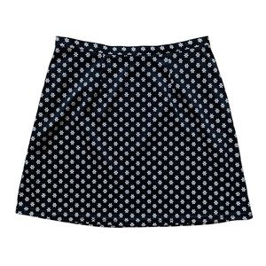 Vintage 90s Y2K Jacob Black White Floral Print High Waist Mini Skirt Medium